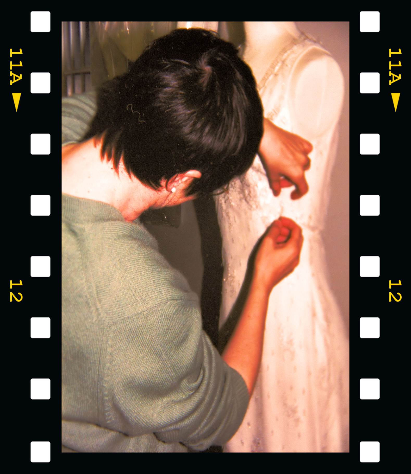 ...working on a wedding gown early in my career...